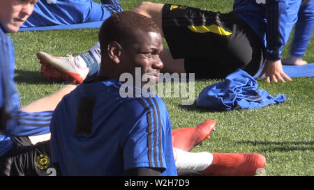 Screen Grab von PA Video der Manchester United Paul Pogba während einer Trainingseinheit am WACA in Perth genommen als ihre saisonvorbereitung Tour erhält. Stockfoto