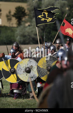 Wikinger, die gefürchteten Nordmänner Krieger aus Skandinavien Stockfoto