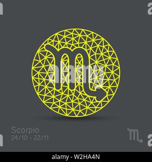 Skorpion Sternzeichen in kreisförmigen Rahmens, Vector Illustration. Kontur Symbol. Abstrakte Symbol. Stock Vektor