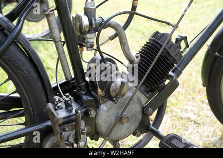 Historische Puch L.M. Motorrad, datiert 1904, 125 cc. Stockfoto