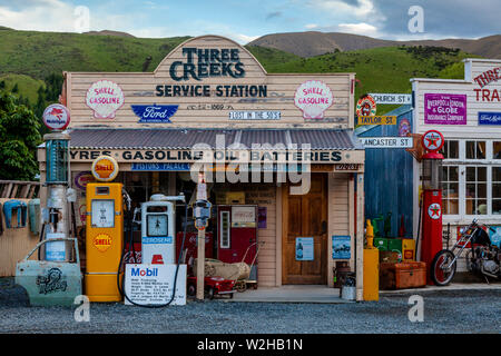 Drei Buchten Einkaufsviertel, Burkes Pass, Mackenzie District, South Island, Neuseeland Stockfoto