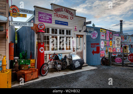 Drei Buchten Einkaufsviertel, Burkes Pass, Mackenzie District, South Island, Neuseeland Stockfoto