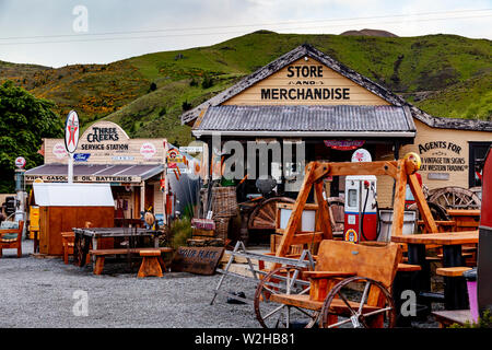 Drei Buchten Einkaufsviertel, Burkes Pass, Mackenzie District, South Island, Neuseeland Stockfoto