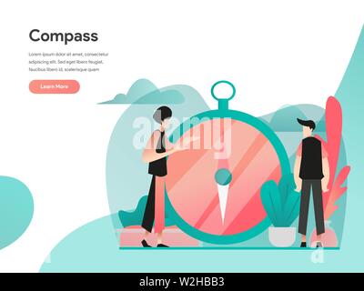 Vision und Kompass Abbildung Konzept. Modernes flaches design Konzept der Webseite Design für die Website und mobile Website. Vector EPS Abbildung 10 Stock Vektor