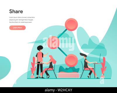 Teilen Abbildung Konzept. Modernes flaches design Konzept der Webseite Design für die Website und mobile Website. Vector EPS Abbildung 10 Stock Vektor