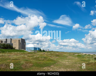 Sizewell A und B Kernkraftwerke von sizewell Strand Suffolk England Stockfoto