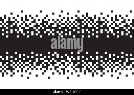Pixel Schwarz und Weiß nahtlose Muster. Pixel abstrakte Mosaik Hintergrund, Vector Illustration für Website, Karte, Poster. Stock Vektor