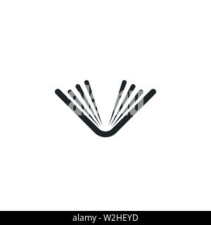 Schwarze dicke geöffnete Buch mit Seiten. Auf weiß isoliert. Flache lesen Symbol. Vector Illustration. Bildung Logo. Bibliothek Piktogramm. Stock Vektor