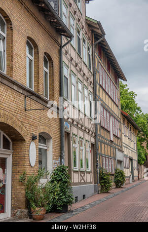 Fachwerkhäuser in der Innenstadt von Göttingen, Deutschland Stockfoto