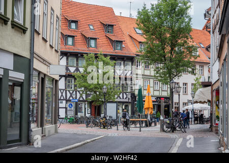 Fachwerkhäuser in der Innenstadt von Göttingen, Deutschland Stockfoto