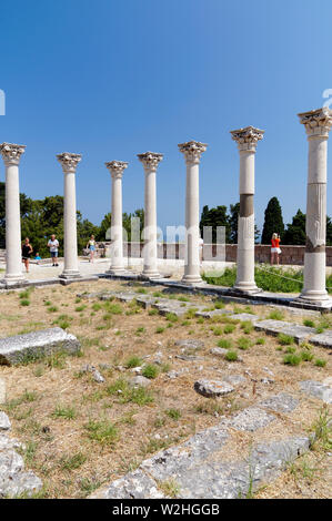 Der korinthische Tempel des Apollo, Asklepion, Insel Kos, Dodekanes, Griechenland. Stockfoto