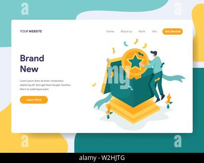 Landing Page Template Brandneue Abbildung Konzept. Modernes flaches design Konzept der Webseite Design für die Website und mobile Website. Vektor Lllustrat Stock Vektor