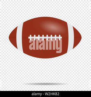 American Football, Braun rugby ball. Auf transparentem Hintergrund. Eps 10. Stock Vektor