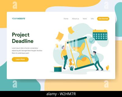 Landing Page Template Projekt Frist Abbildung Konzept. Modernes flaches design Konzept der Webseite Design für die Website und mobile Website. Vektor il Stock Vektor