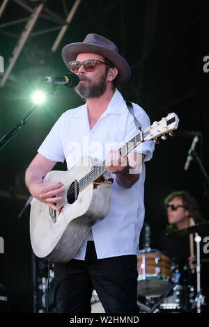 Gaz Coombes durchführen am Cornbury Music Festival. Juli 5, 2019 Stockfoto