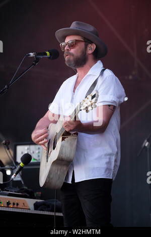 Gaz Coombes durchführen am Cornbury Music Festival. Juli 5, 2019 Stockfoto