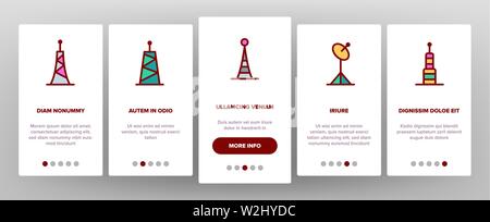 Radio Türme und Masten Vektor Onboarding Stock Vektor