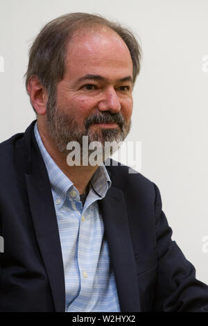 Mexikanische Schriftsteller und Journalist Juan Villoro ist Gast der Buchmesse in Turin 2019 Stockfoto