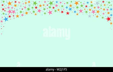 Funkelnde Sterne Hintergrund Grenze, Konfetti Sternschnuppen für Ihr Design mit der leere Raum. Vector Illustration. Stock Vektor