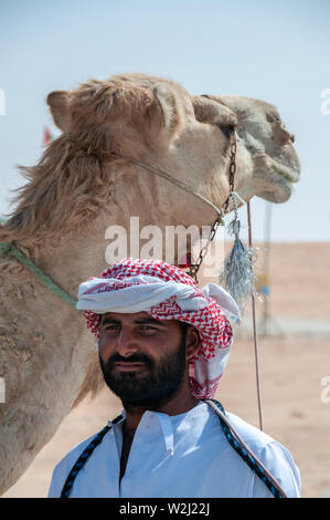 Al Dhafra camel Festival in der Nähe von Madinat Zayed in Abu Dhabi, VAE Stockfoto