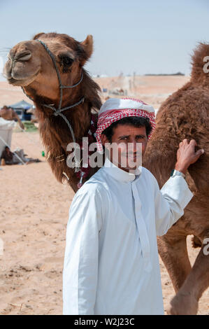 Al Dhafra camel Festival in der Nähe von Madinat Zayed in Abu Dhabi, VAE Stockfoto