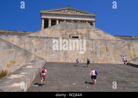 Regensburg, Oberpfalz, Bayern: historische Stadt an der Donau: Blick von der Walhalla Stockfoto