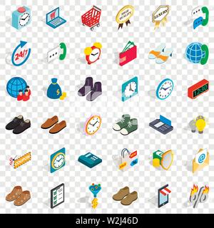 Prozent Symbole gesetzt, isometrische Stil Stock Vektor