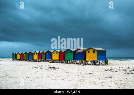 Farbigen Häuser in Muizenberg, Südafrika Stockfoto