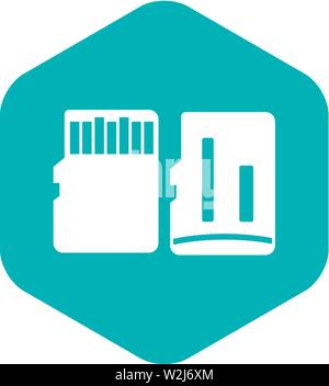 Beide Seiten der SD Karte Speichersymbol, einfachen Stil Stock Vektor