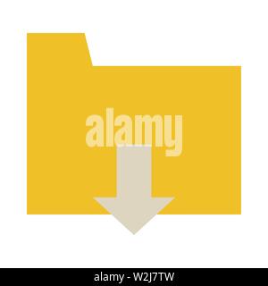 Download folder icon. flachbild Abbildung: Ordner download Vektor Icon für Web, Muster, Design, etc. Stockfoto