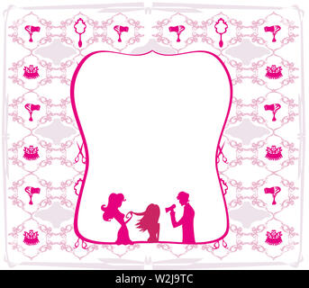 Friseursalon Karte Stockfoto