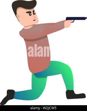 Mann Pistolenschießen sport Symbol. Cartoon von Mann Pistolenschießen sport Vektor Symbol für Web Design auf weißem Hintergrund Stock Vektor