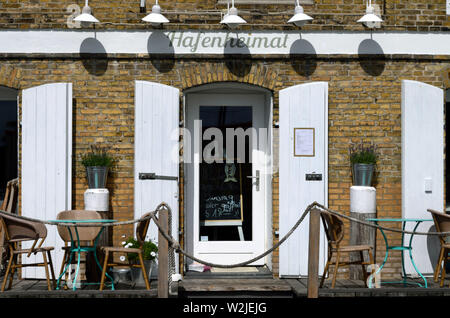 Kappeln, Deutschland. 02 Juli, 2019. Das Restaurant 'Hafenheimat" in Kappeln an der Schlei. Foto: Ralf Hirschberger/dpa-Zentralbild/ZB/dpa/Alamy leben Nachrichten Stockfoto