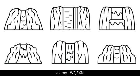 Wasserfall Symbole gesetzt. Überblick eingestellt von Wasserfall Vector Icons für Web Design auf weißem Hintergrund Stock Vektor