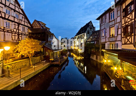 Das kleine Venedig in der elsässischen Stadt Colmar, Haut-Rhin, Grand Est, Frankreich, Europa. Stockfoto