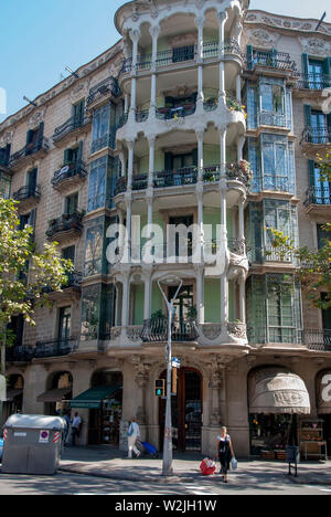 Joseph Villanueva Haus Valencia Street Eixample Barcelona Katalonien Spanien portrait street scene Stadtbild Blick von 1909 modernistischen Casa Josefa Villanue Stockfoto