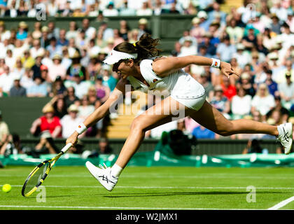 London, Großbritannien, 9. Juli 2019: Johanna Konta von Großbritannien ist in Aktion während Ihrer QF Gleiches an Tag 8 in Wimbledon Tennis Championships 2019 auf der All England Lawn Tennis und Croquet Club in London. Credit: Frank Molter/Alamy leben Nachrichten Stockfoto