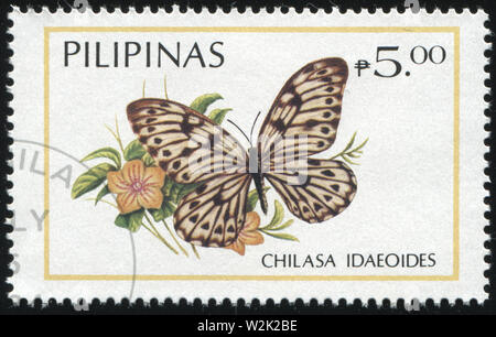 Russland KALININGRAD, 26. MÄRZ 2019: Briefmarke von Philippinen gedruckt zeigt wunderschöne, Schmetterling, ca. 1996 Stockfoto