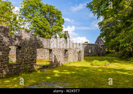 Mittelalterliche Ruinen in der Nähe von Thoor Ballylee Yeats Turm Schloss oder in der Stadt wenn gort County Galway Irland Stockfoto