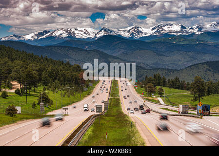 I-70 East von Denver Stockfoto