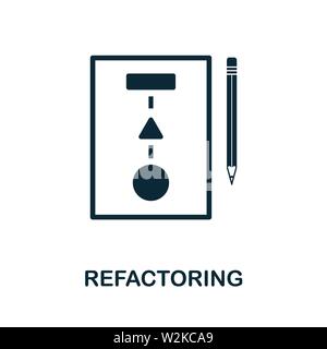 Symbol für Refactoring-Vektor. Kreatives Zeichen aus der agilen Icons Kollektion. Gefülltes flaches Refactoring-Symbol für Computer und mobile Geräte Stock Vektor