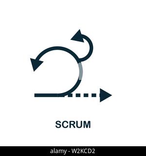 Symbol für Scrum-Vektor. Kreatives Zeichen aus der agilen Icons Kollektion. Gefülltes flaches Scrum-Symbol für Computer und Handy Stock Vektor