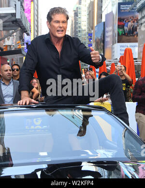 New York, NY, USA. 09 Juli, 2019. David Hasselhoff und Kitt auf Good Morning America Förderung seiner neuen Show Schlacht der 8 O's Supercar am Juli 09, 2019. Credit: Rw/Medien Punch/Alamy leben Nachrichten Stockfoto