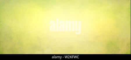 Abstrakte gelb grün Hintergrund mit weichen hellen Zentrum glühende mit hellem Beige und Gold Farben und dunklen grünen Grenze mit alten Vintage grunge Textur Stockfoto