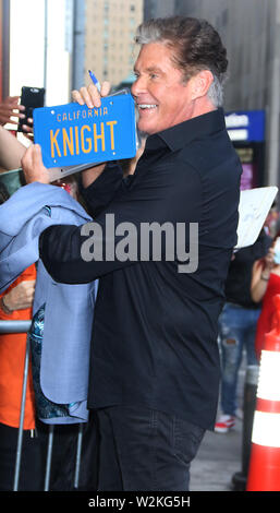 New York, NY, USA. 09 Juli, 2019. David Hasselhoff und Kitt auf Good Morning America Förderung seiner neuen Show Schlacht der 8 O's Supercar am Juli 09, 2019. Credit: Rw/Medien Punch/Alamy leben Nachrichten Stockfoto