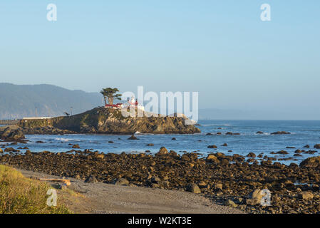 Battery Point Lighthouse, Küsten. Crescent City, Kalifornien, USA. Stockfoto