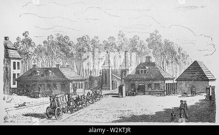 Das Brandenburger Tor in Berlin im Jahre 1764. Stockfoto