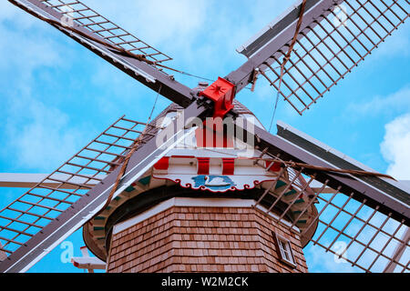 Vorne Blick auf De Zwaan Windmühle in Holland, Michigan Stockfoto