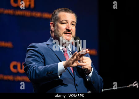 Washington, United States. 09 Juli, 2019. Der US-Senator Ted Cruz (R-TX) Rede auf der Christen für Israel (cufi) Washington Gipfel in Washington, DC. Credit: SOPA Images Limited/Alamy leben Nachrichten Stockfoto