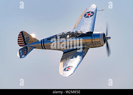 Flugzeug WWII fighters Fliegen an der 2019 Flugzeuge des Ruhmes Air Show Stockfoto